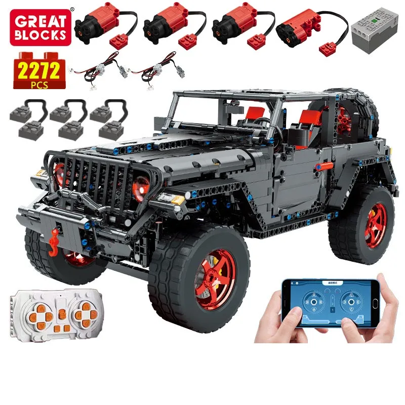 

Technical Car APP Remote Control Moter Power Bricks SUV Building Blocks Buggy Gifts Toys For Boys Sets Moc Models KT30027