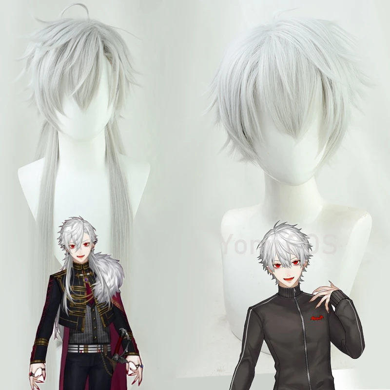 Vtuber Gamers Kuzuha Sanya Cosplay Gray Short Heat Resistant Synthetic Hair Halloween Carnival Party Wig Two Types |