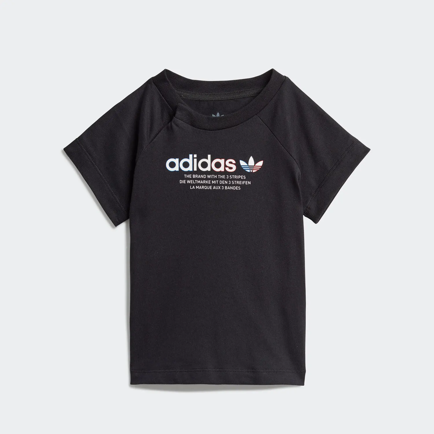 Фото Оригинальная детская футболка Adidas Clover с круглым вырезом и короткими рукавами для повседневного спорта, модель GN7416 №1