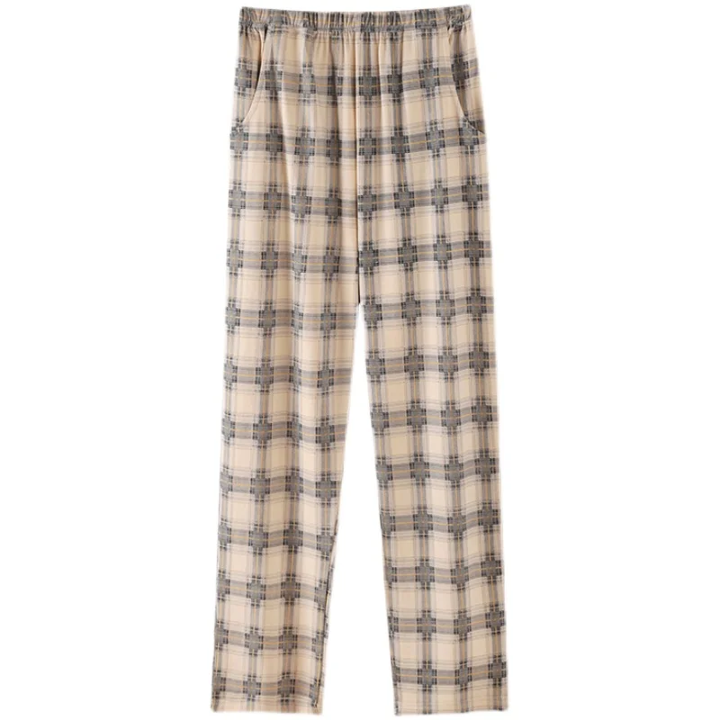 Мужские хлопковые пижамные штаны брюки Летние свободные тонкие большие размеры