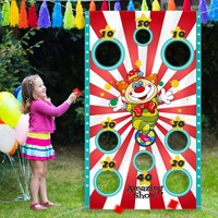 funny play bean bags clown toss game safe throwing with rope sandbag toy game for adults children outdoor xmas party activities