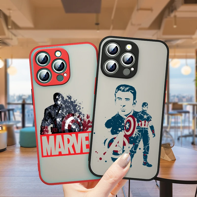 

Marvel Avengers hero cool For Apple iPhone 13 12 11 Pro Max Mini XS Max X XR 6 7 8 Plus SE Frosted Translucent Phone Case