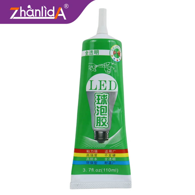 Zhanlida 110ML LED Plastic Metal Glue PP  PE  ABS  PVC Adhesive With Precision Applicator Tip