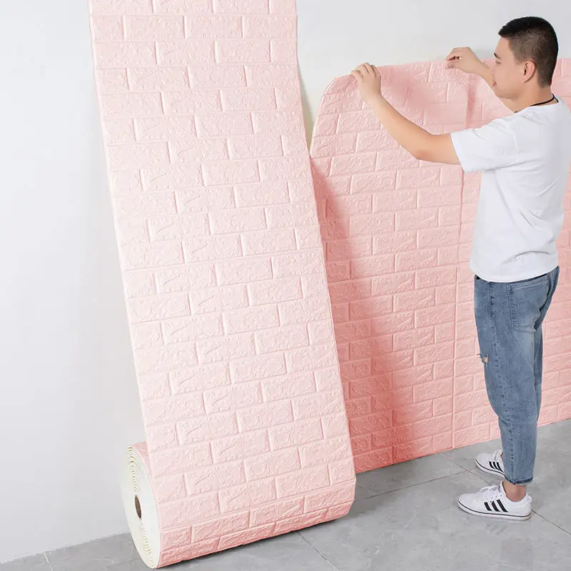

2023 1Mx70CM DIY 3D Wall Stickers Imitation Brick Bedroom Decoration Waterproof Self Adhesive Wallpaper For Living Room Kitchen