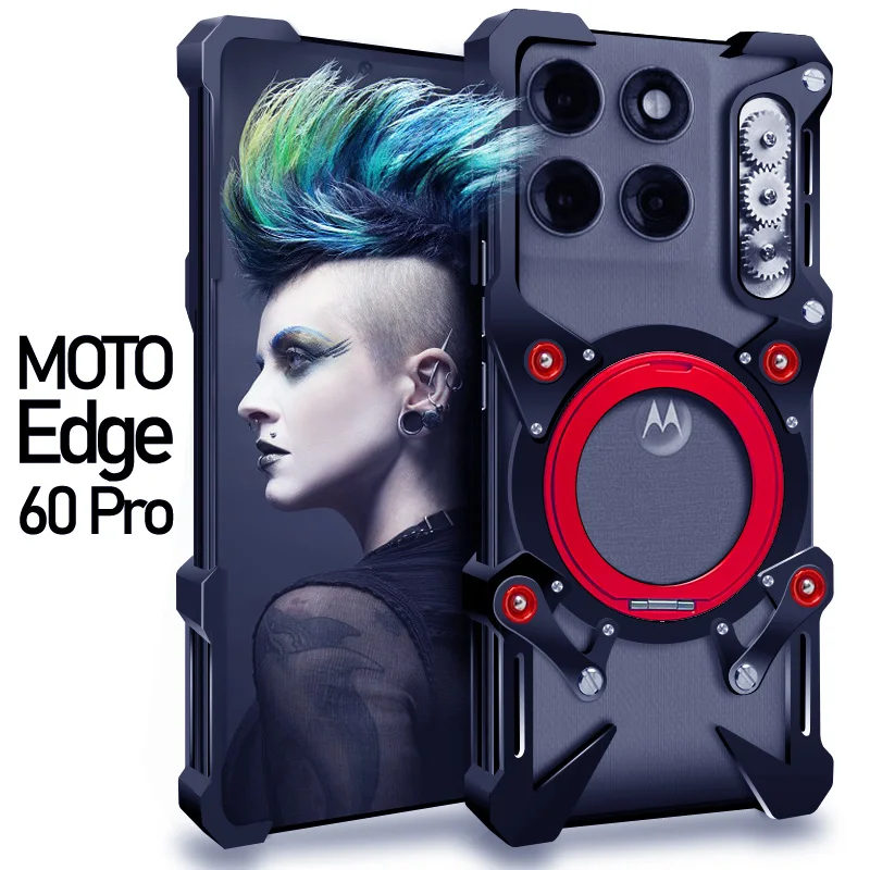 Роскошный металлический защитный бронированный чехол для Motorola Edge 70 Edge 60 50 Pro Fusion Neo, вращающийся на 360 градусов кронштейн, задняя крышка (art.: 3920d40ade45e) - 3920d40ade45e