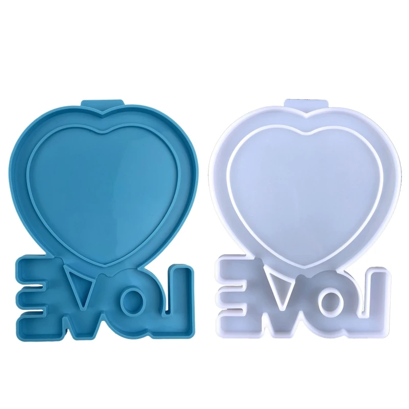 

95AB сердце фоторамка силиконовая форма любовь фоторамка Сделай Сам кристалл фоторамка