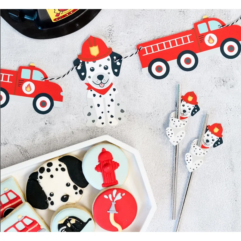 

Vintage Firetruck Banner, Firetruck Birthday Party Decor
