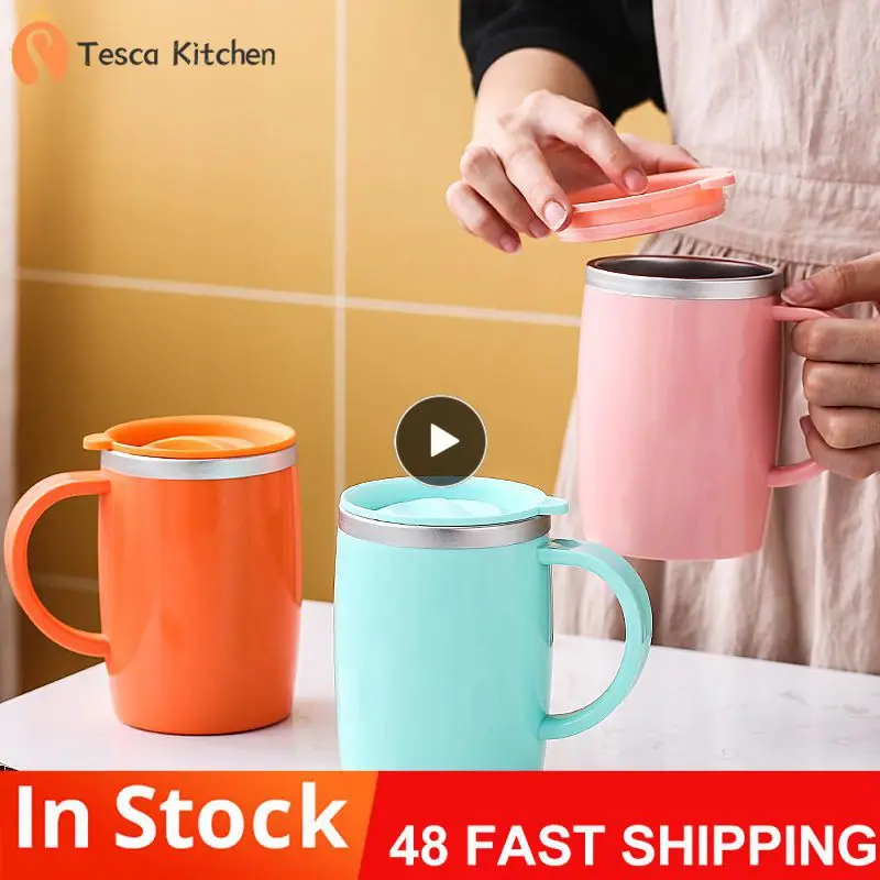 

Taza Water Mug Leak-proof Stainless Steel Water Cup Rotating Cover Controllable Heat Insulation Water Bottle Drinkware Tea Cup