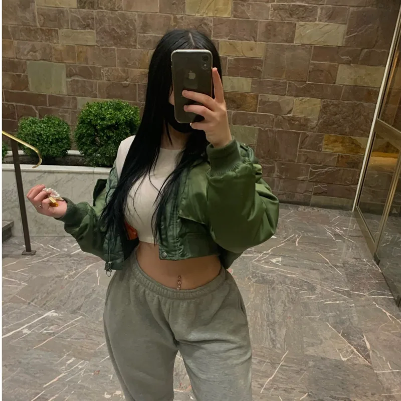 Za Women Bomber Jacket Fashion Basic Loose Padded Bomber Jacket Coat Vintage Long Sleeve Zipper Warm Female Outerwear Ropa Mujer