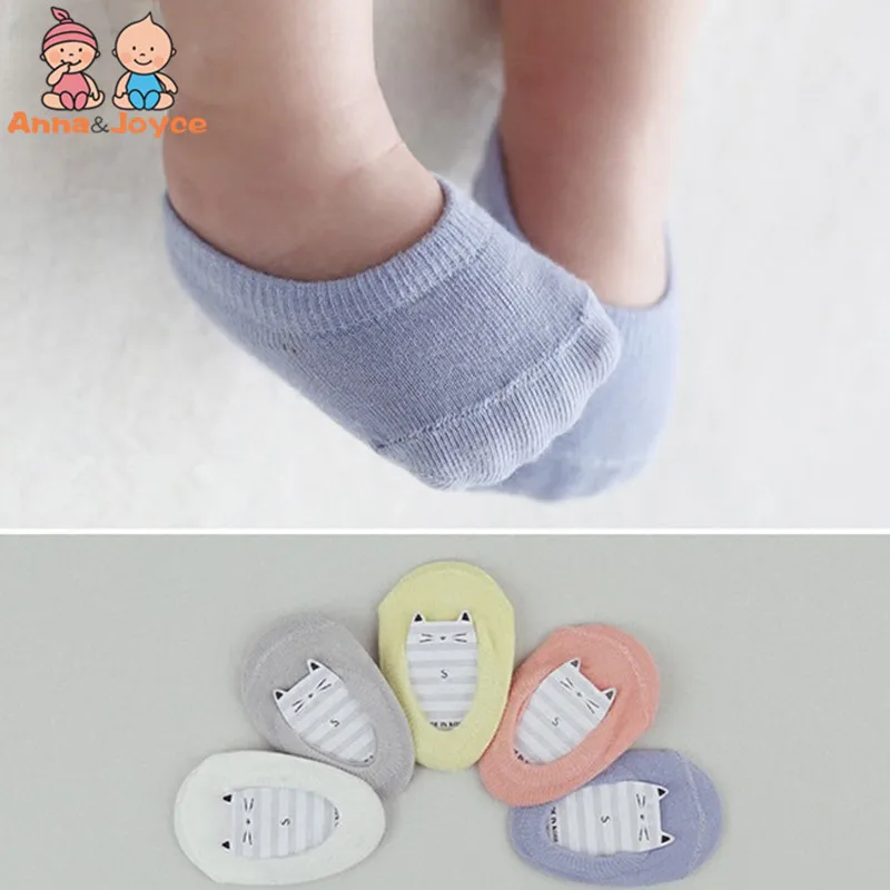 5pairs/lot Fashion Children's Invisible Boat Socks Baby Non Slip Cotton Sock for Girl and Boy hTWS0177 | Детская одежда и