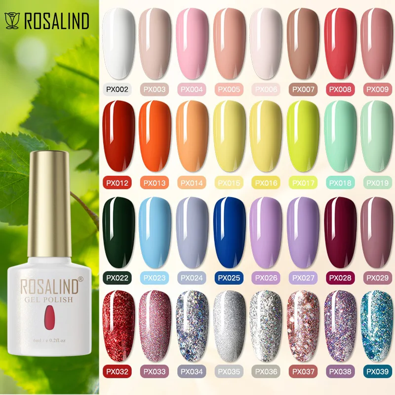 

ROSALIND Gel Nail Polish Summer Color Manicure Nails Art Base Top Coat Primer UV Nail Gel Polish Semi Permanent Varnishes Hybrid