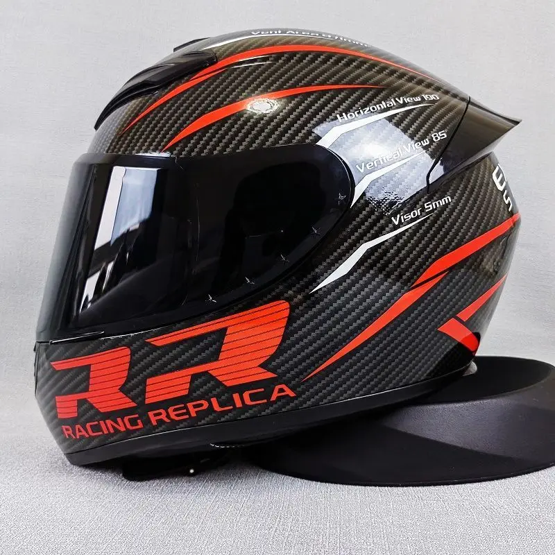 

Double R Black and Red Track Locomotive High-end Helmet Motorcycle Full Face Helmet The Latest Men's and Women's Seasons