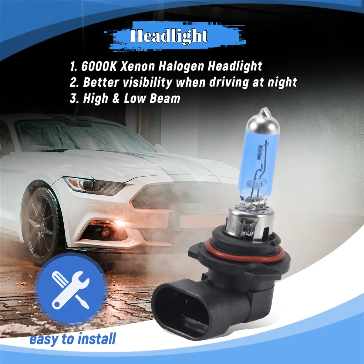 2x9006 HB4 6000K Ксеноновые галогенные фары головного света лампы 100 Вт