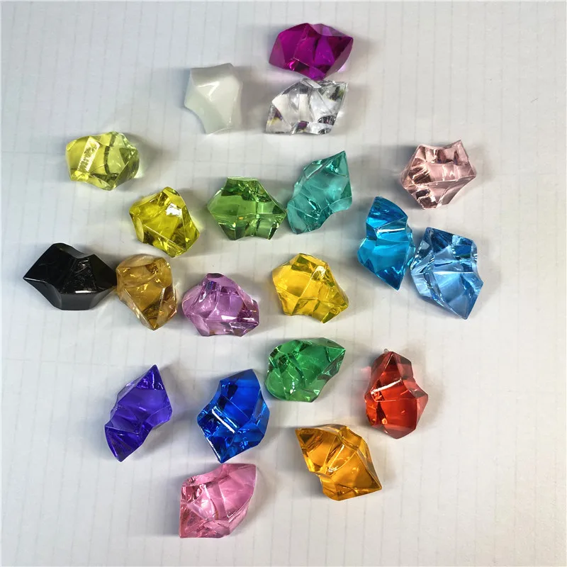 

20PCS 25*11mm Acrylic Crystal Diamond Pawn Irregular Stone Chessman Game Pieces For Board Game Accessories 20Colors