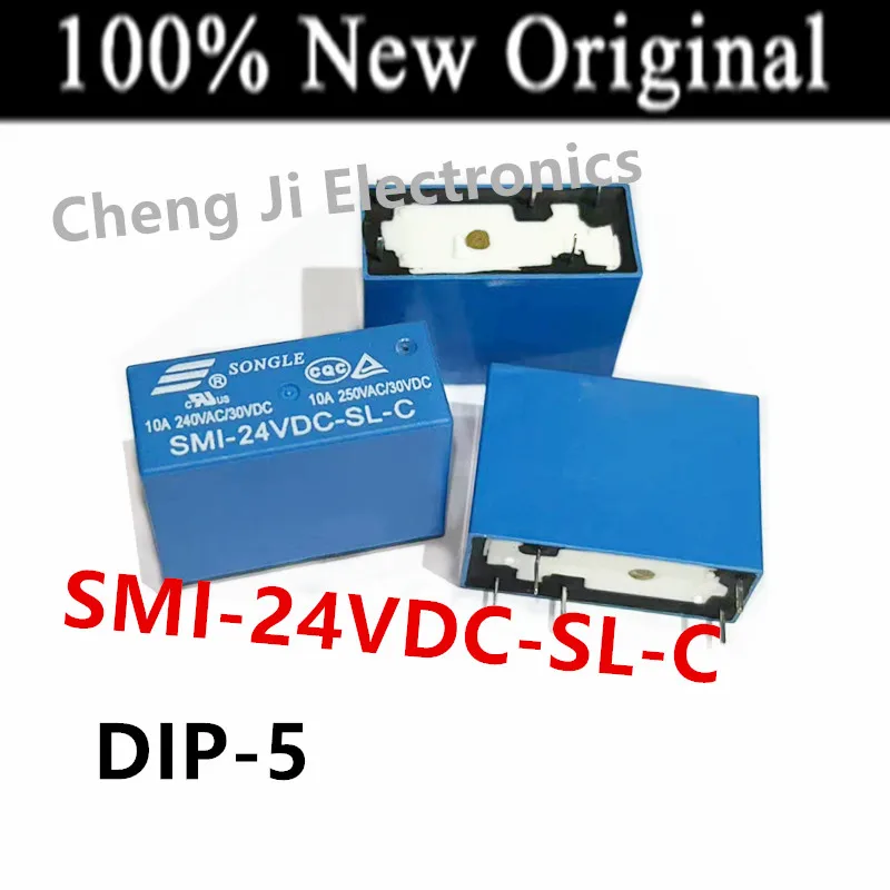 10 шт./лот SMI-05VDC-SL-C 、SMI-12VDC-SL-C 、SMI-24VDC-SL-C DIP-5 10A новое оригинальное силовое реле
