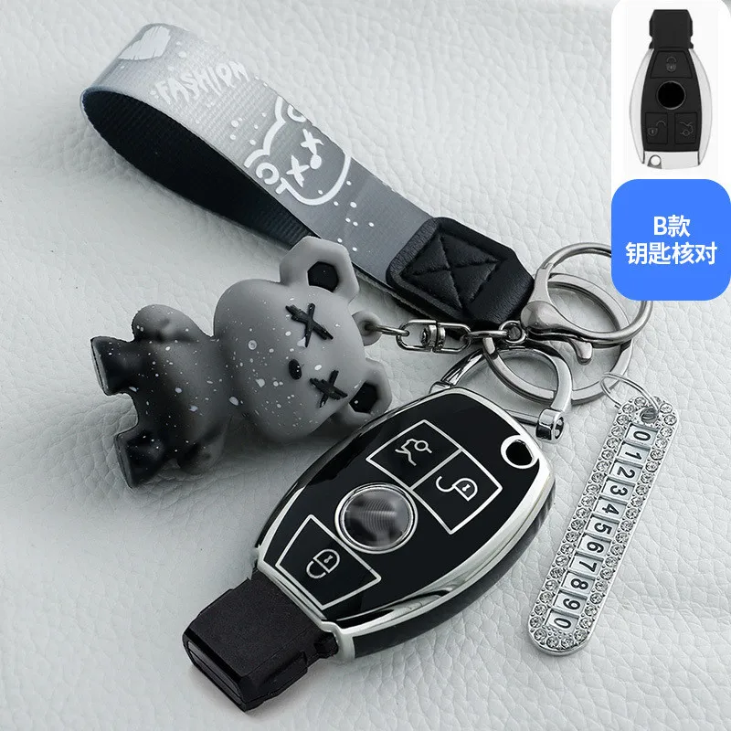 

Car Key Case KEY COVER For Mercedes Benz A B C Class W211 W204 CLS W203 CLK 2017 E Class W213 S class CLA AMG SLK Keychain