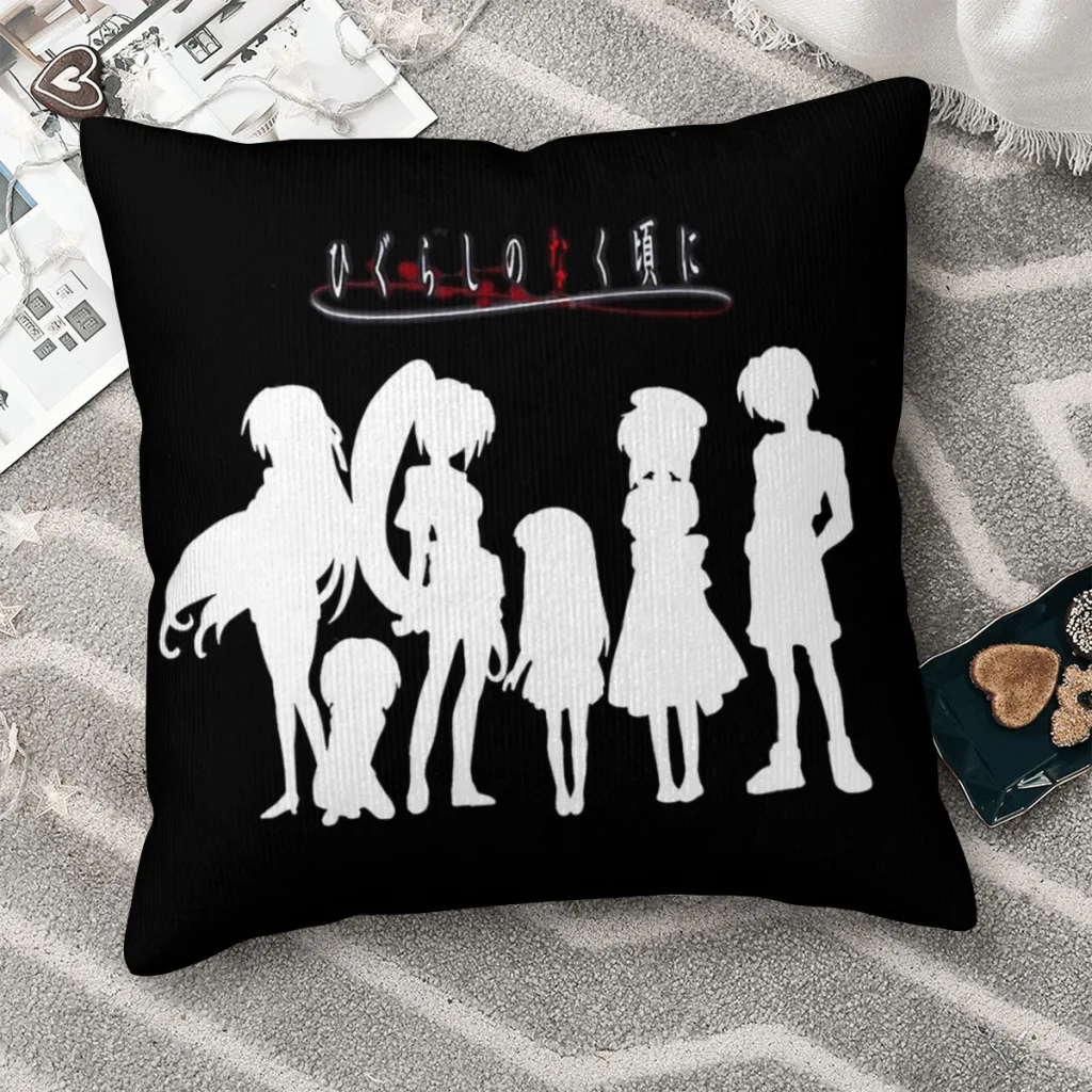 

Higurashi no Naku Koro ni Throw Pillow Case Higurashi no Naku Koro ni Cushion Home Sofa Chair Print Decorative Hug Pillowcase