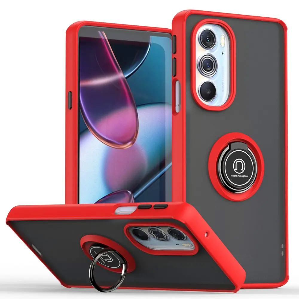 Фото Чехол для Motorola Moto Edge 20 Pro S30 X30 G10 G20 G30 G32 E32 G22 G60S G31 G41 G51 G71 G52 G200 E22 G100, Твердый чехол с кольцом-держателем №2