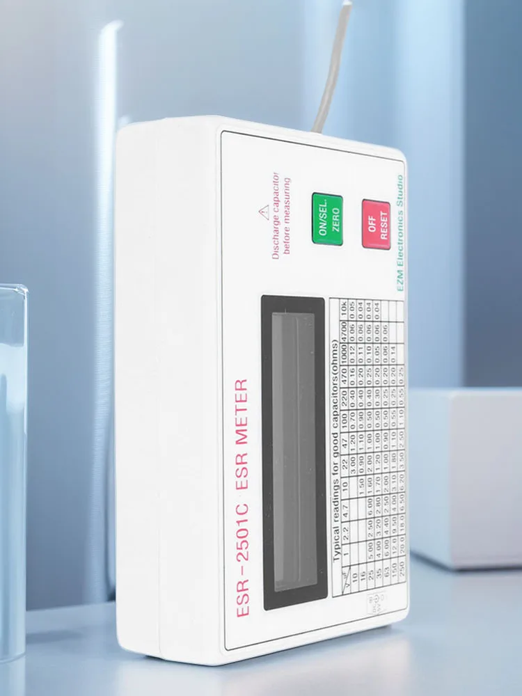 Тестер конденсаторов ESR DCR ЖК-дисплей измеритель с тестовыми проводами зажим для