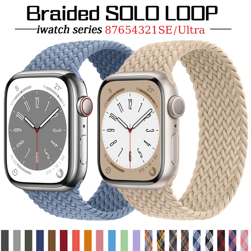 Strap for apple watch band 44mm 40mm 45mm 41mm 42mm 38mm Nylon elastic belt bracelet iWatch serie 6 7 5 4 8 ultra 49mm watchband