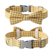 dog collar buffalo plaid classic bone neck detachable bow tie pet adjustable for puppy small medium large dogs pets collars