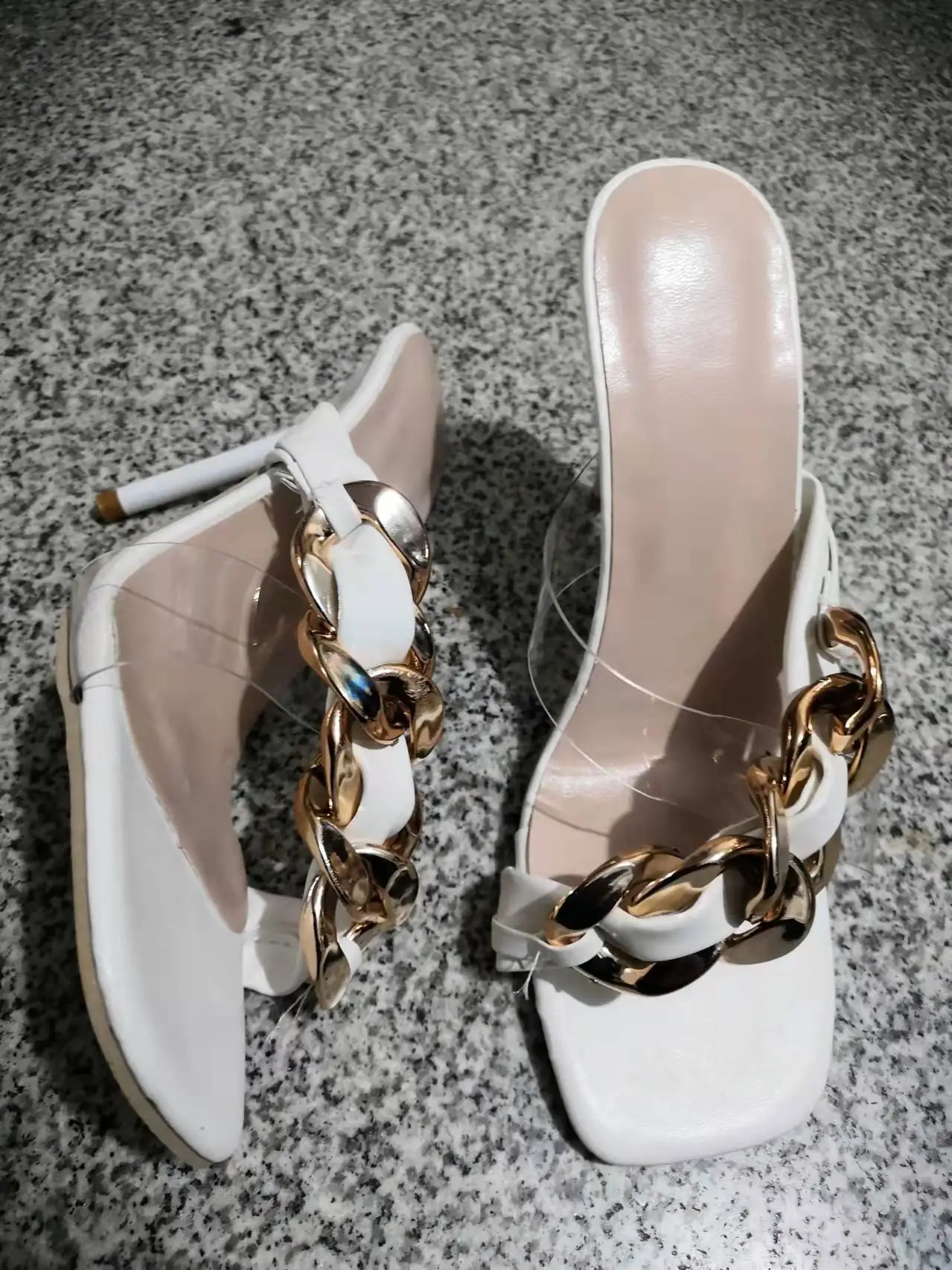 TSTCTB Summer New Women Slippers High Heels Shoes for Woman Fashion Sexy PVC Transparent Rhinestone Women Sandals Plus Size 43