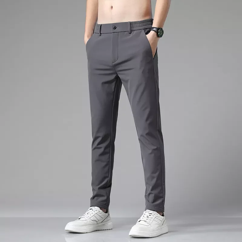 

New2022 Brand Men's Business Casual Pants Fashion Casual Straight High Quality Trousers Male Blue Gray Black Large size 36 3