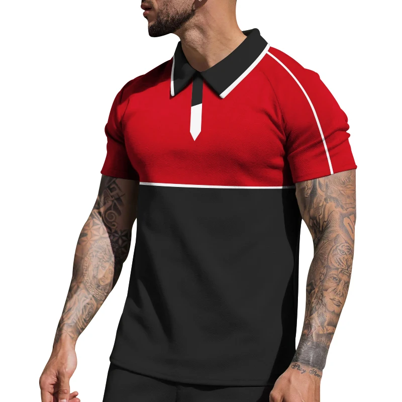 Men's Polo Shirts&Shorts 2 Piece Sets Luxury Brand Casual Suit Zipper Lapel T-shirt Short Sleeve Tracksuit Male Jogger Outfits