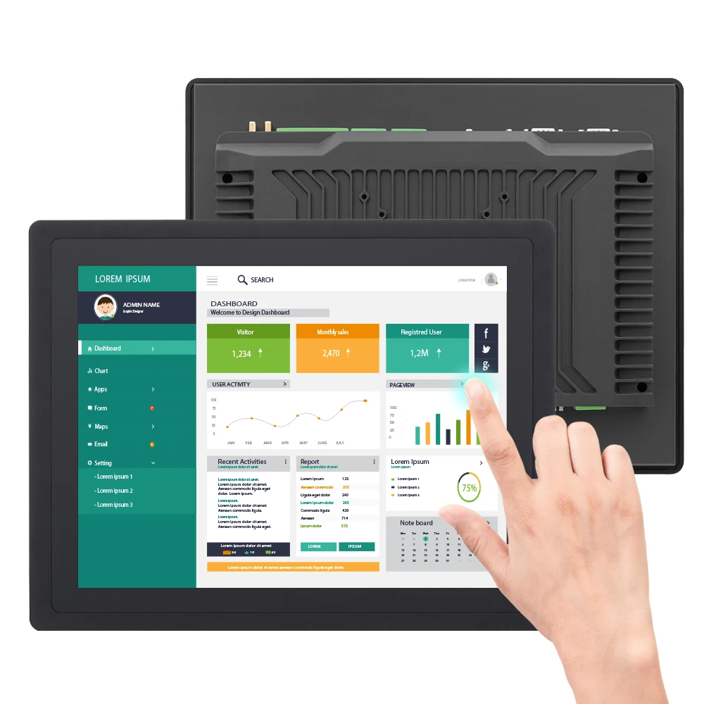 

Factory 19 inch 1440*900 Industrial Resistive Touch Screen All in One PC Embedded I3 All in One Computer Touch Screen Panel PC