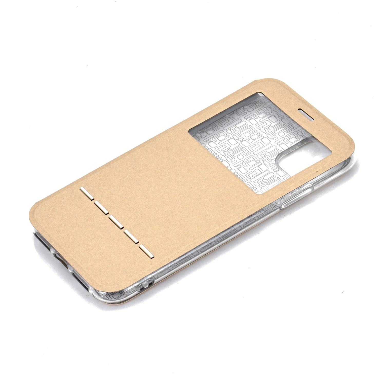 Open Window Case for iPhone 12 11 Pro Max XR X XS 7 8 6 SE 2020 Slim Flip Cover Leather Magnetic Matte Protection Phone Coque