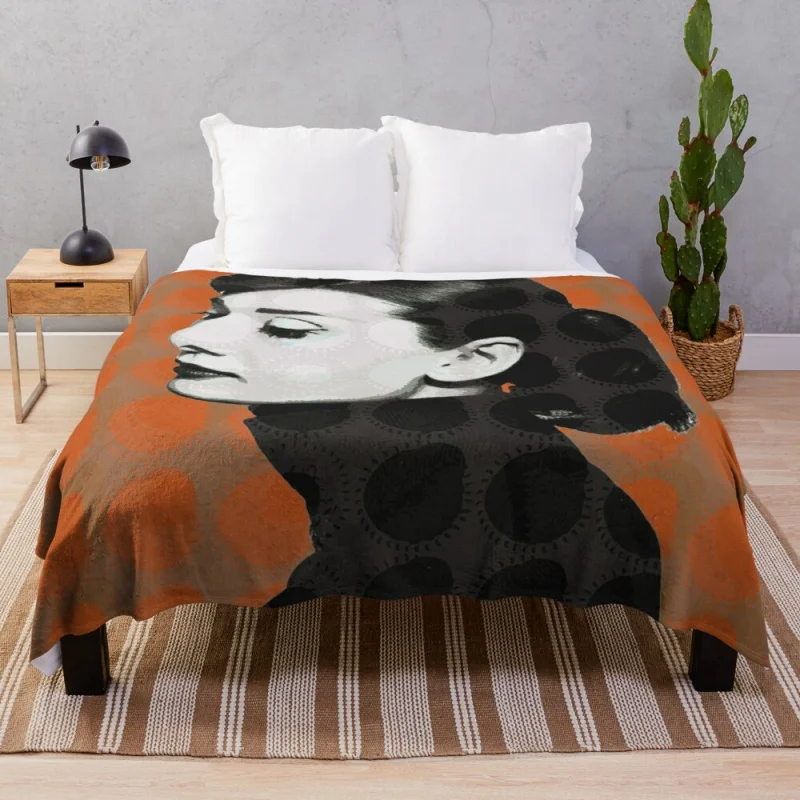 

Movie Stars_Audrey Hepburn_Be Kind. Throw Blanket Fluffy Blankets Large