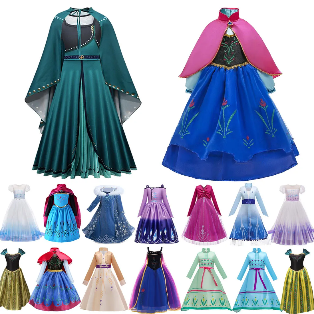 

Frozen 2 Costume for Girls Princess Elsa Anna Dress Kids Cosplay Snow Queen 2 Elza Costume Child Fancy Anna Party Dresses