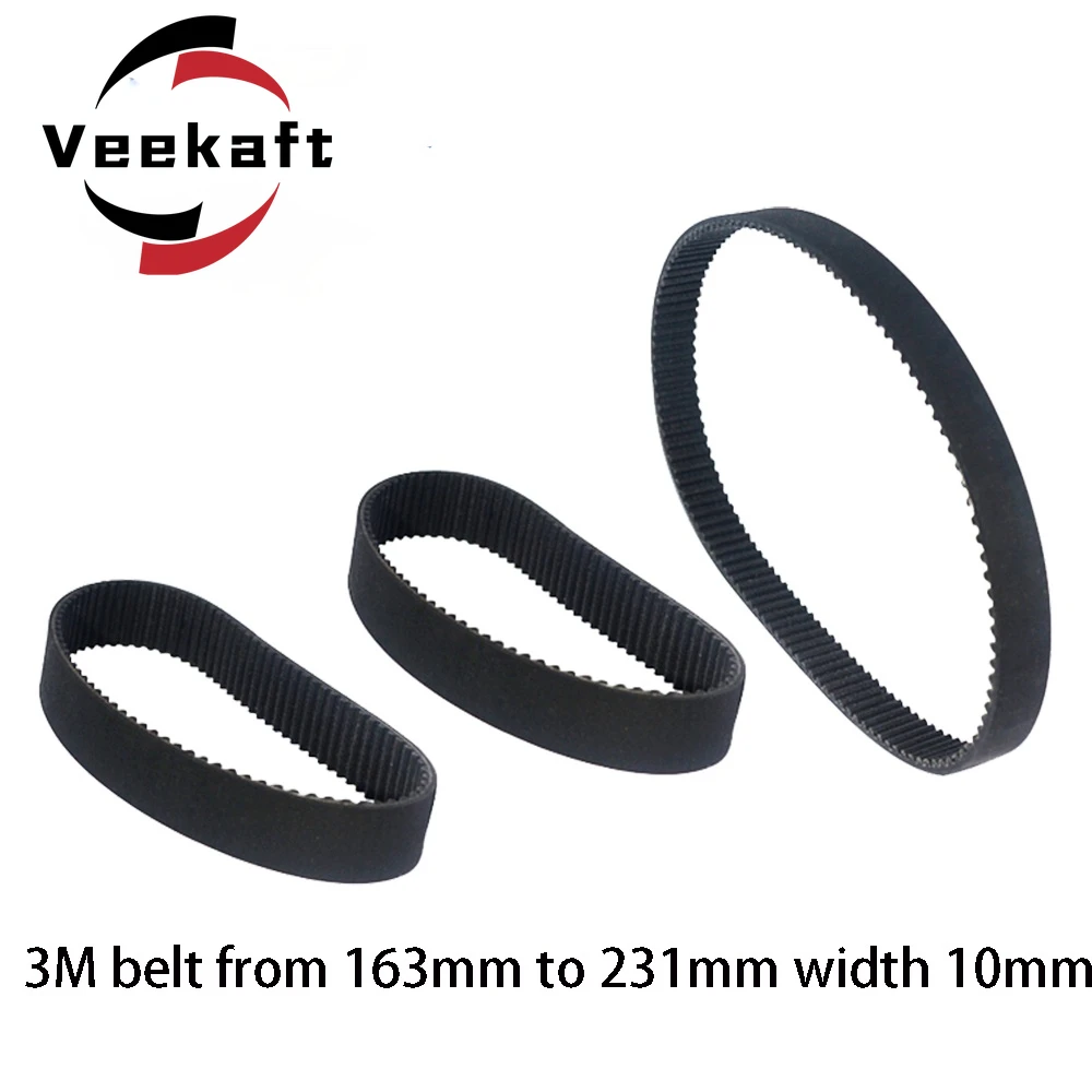 3D Printer HTD 3M Closed Loop Rubber Timing Belt 282 285 288 291 294 297 300 303 306 309 312 315 318 321 324mm Width 10mm HTD 3M