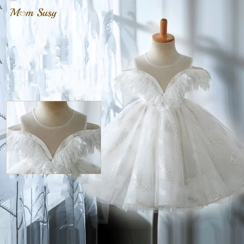 Baby Girl Princess Lace Fly Sleeve Tutu Dress Infant Toddler Teen Vintage Vestido Party Pageant Birthday Baby Clothes 1-14Y