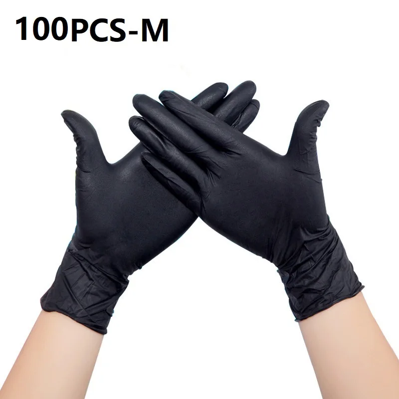 

100 Pcs Of Laboratory High Elastic Pure Nitrile Non-powder Gloves (latex Free) For Home Cleaning Inspection Food Industry