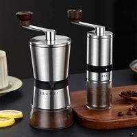 burr grinders espresso grinder wooden knot 68 gears adjustable coffee bean mill stainless steel manual coffee grinder