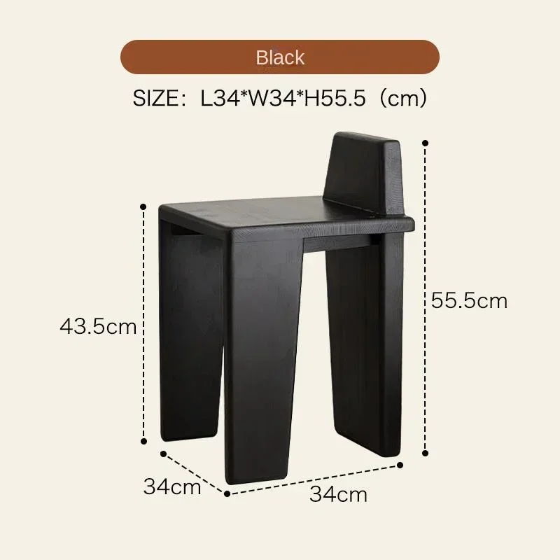 Бытовой скандинавский табурет из цельного дерева для гостиной современный