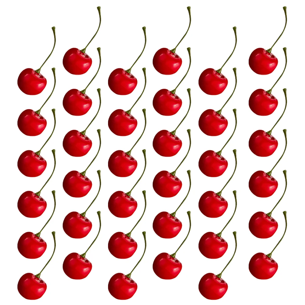 

100 Pcs Artificial Cherry Cake Toy Simulated Fruit Adornment Simulation Prop Foam Decor Model