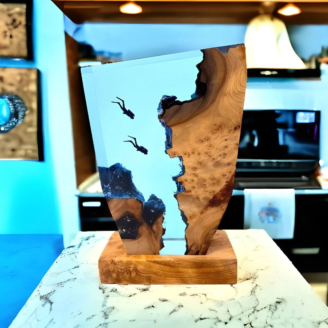 Лампа для сна из эпоксидной смолы подводное плавание океан эпоксидная ночная