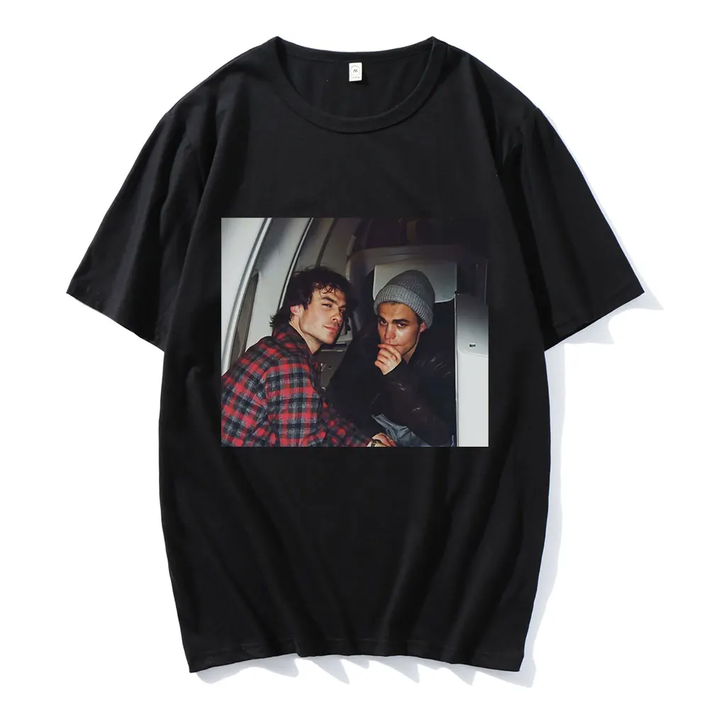 

Damon Salvatore The Vampire Diaries Chronicles Pure Cotton Print Tshirt Men T Shirt 90s Cool Women Casual T-Shirt Streetwear Top