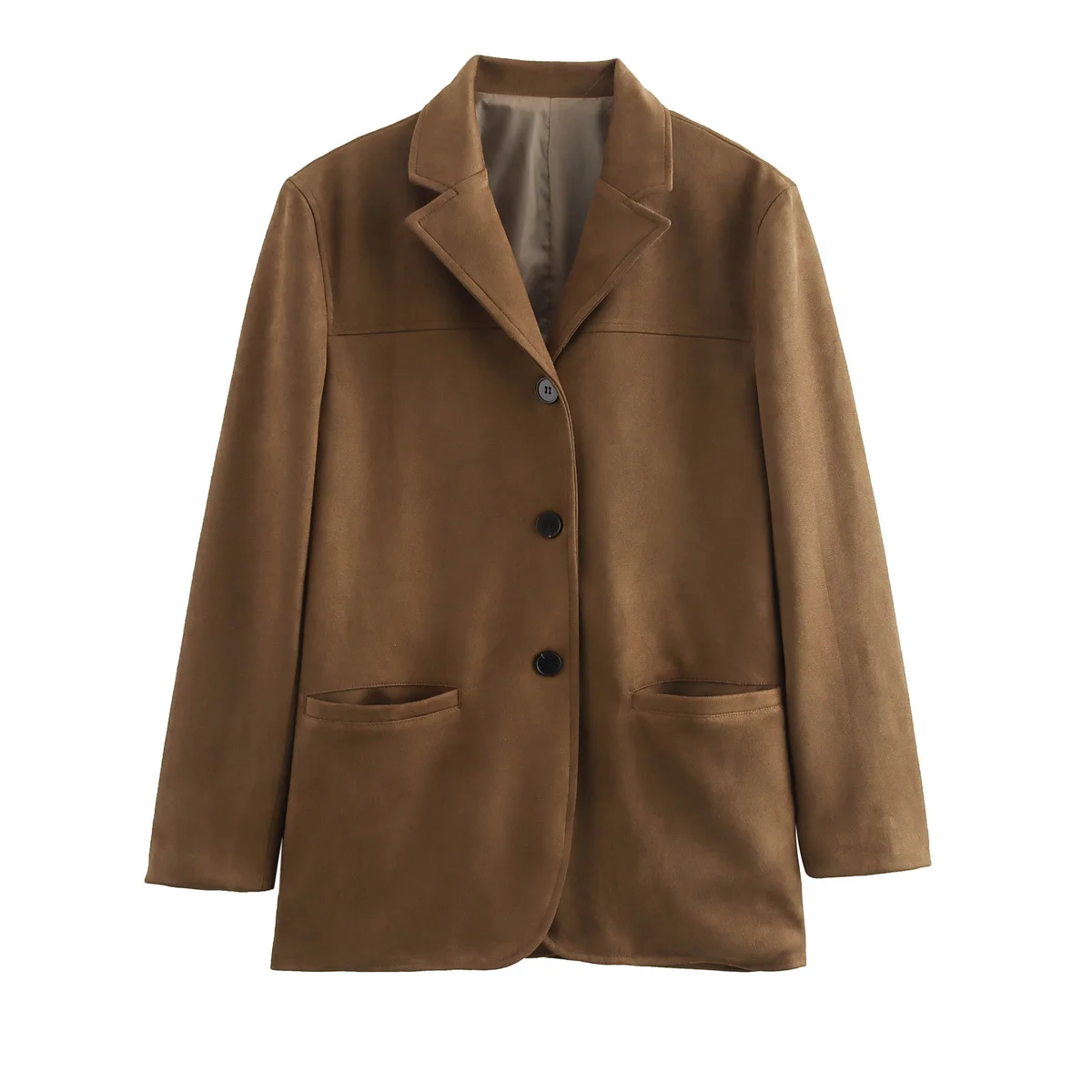 Замшевая Женская винтажная куртка однобортная повседневная короткая с