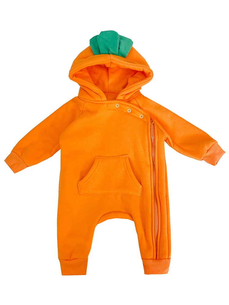 Koread Autumn And Winter Clothes Baby Bodysuit Cute Carrot Fleece Romper With Hat For Boys Girls Infant Outing Jumpsuit Costumes