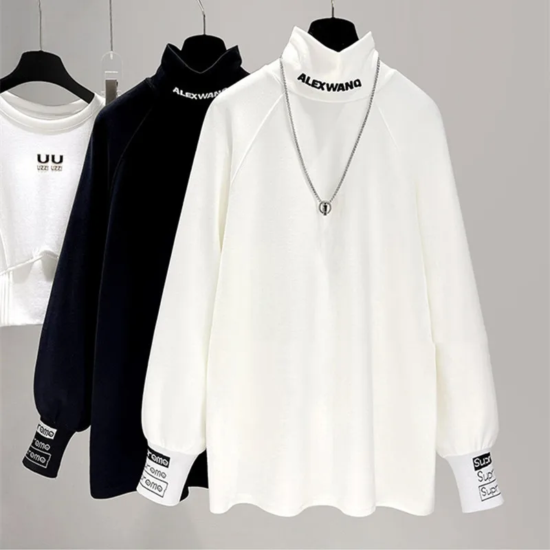 

Sandro Rivers Женская утепленная футболка средней длины с длинным рукавом и надписью