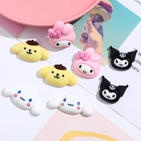 2pcs kawaii kitty my melody sanrio accessories anime kuromi cinnamoroll cute cartoon hairpin storage box patch toys for girls