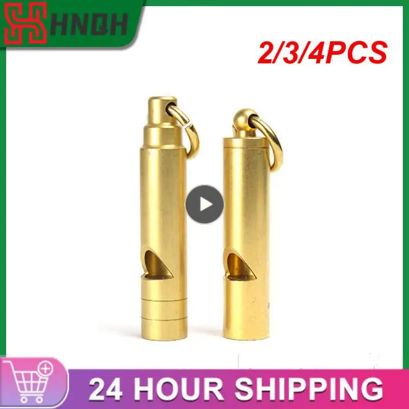 

4PCS Portable Mini Retro Whistle Lifesaving Whistle Outdoor Survival Whistle Training Referee Whistle Brass Lifeguard Whistle