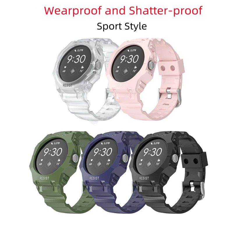 TPU Strap and case For Google Pixel watch bands wearproof shatter-proof  Environmental protection material Sports style bracelet