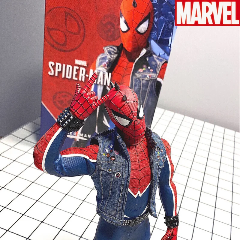 

In Stock Original Hottoys Ht Marvel Spider-man Spider-punk Suit 1/6 Anime Figur Action Figures Collection Model Toy Gift