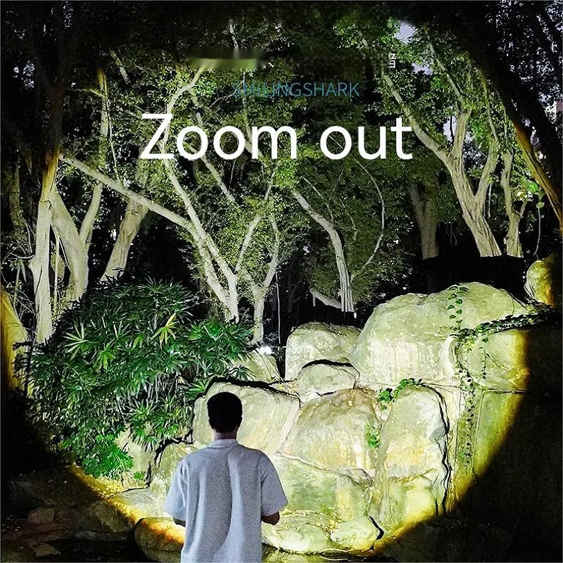 Зуммируемый фонарик с улыбающейся акулой SD1029 из АБС-пластика P50 USB для