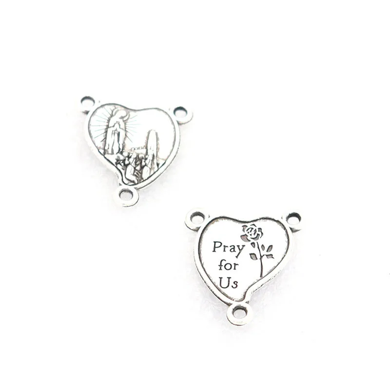 50 шт./лот католическая Дева Мария четки медаль три отверстия треугольник