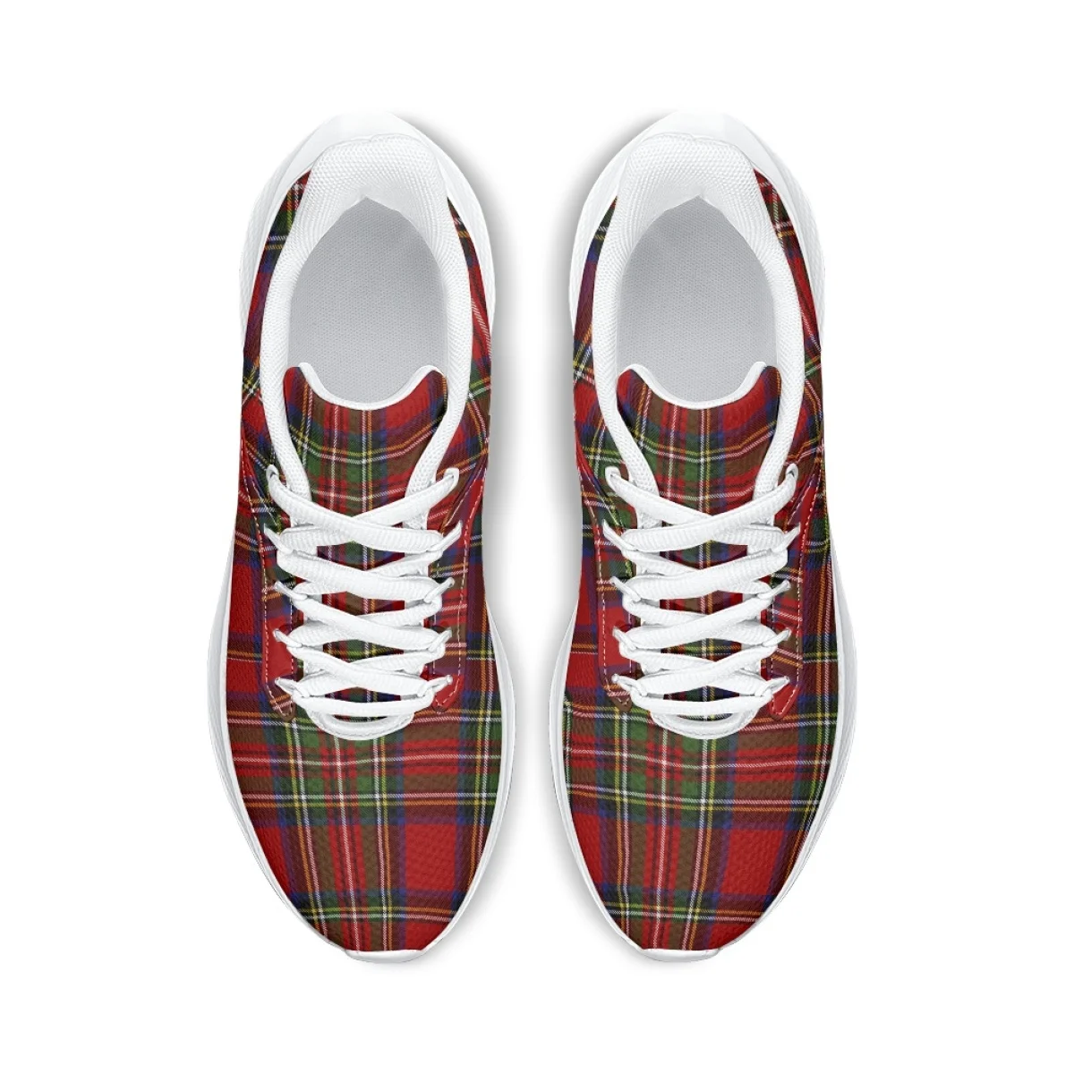 New Trend Women Flats Red Plaid Stripe Pattern Ladies Casual Shoes Breathable Mesh Female Sneakers Unisex Custom Zapatos Mujer